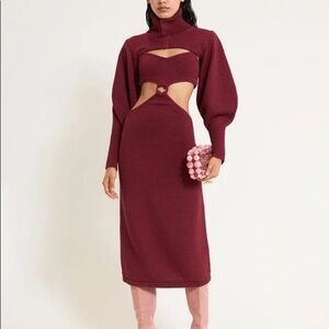 Cult Gaia Skylar Maroon Dress